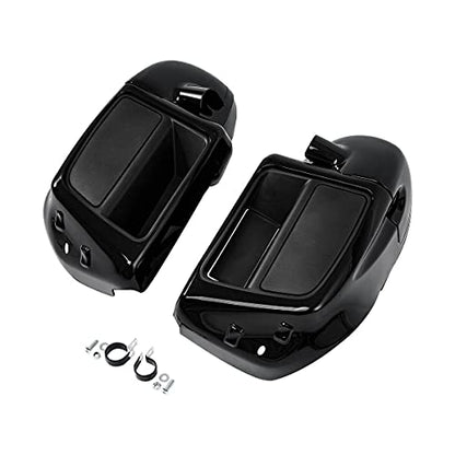 TCMT Highway Engine Guard Crash Bar Lower Vented Leg Fairing with 6.5" Speaker Pod Fit For Harley Touring 2014-2024 Road King Road Glide Street Glide Electra Glide - color: Black Crash Bar, Standard Leg, size: Style D-1 Lower Vented Leg
