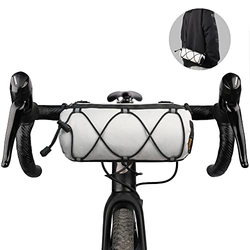 Rhinowalk Bike Handlebar Bag, Bicycle Front Bag Shoulder Bag Storage Bag with Shoulder Strap for Road Mountain Bike Cycling Travel - color: White