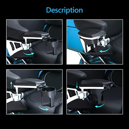 Passenger Armrests with Removable Cup Holder Compatible with Harley Touring Road Glide Electra Glide Tri Glide 2014-2023