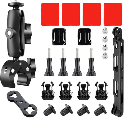 Reflex Camera 23 in 1 Motorcycle Action Camera Accessories Kit Compatible with GoPro Hero 13 and Hero 9-12, DJI Osmo Action 2, 3, 4, Pro 5, Insta360 Ace Pro/Ace Pro 2 Akaso and Other Sports Cameras - size: 23-in-1-Kit