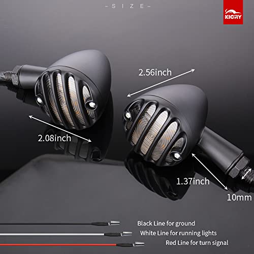 SMD LED Bullet Turn Signals Motorcycle Amber Front Rear Blinker Grill Indicator Universal Compatible for Honda Yamaha Suzuki Kawasaki Harley Chopper Bobber Dyna(Black-Amber) - color: C-Black Amber