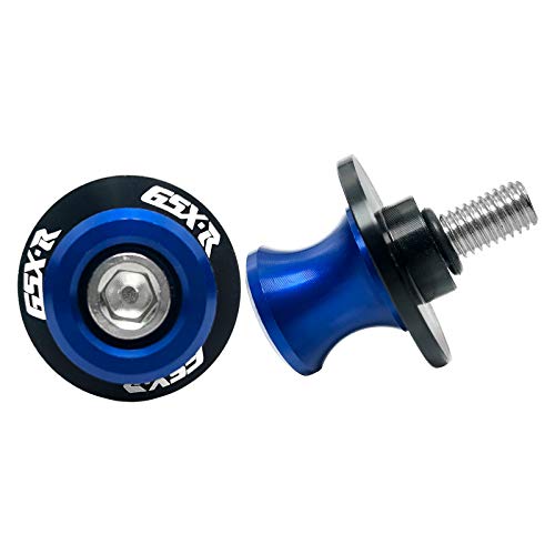 8MM M8 X 1.5 Motorcycle Swing arm Sliders Spools CNC Aluninum Swing Arm Stand Screws 2PCS for Suzuki GSX-R 600 GSX-R 750 GSX-R 1000 (Blue)
