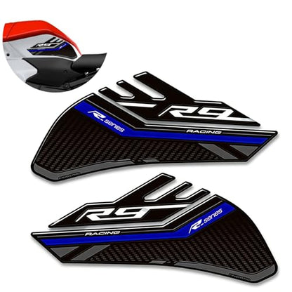 Motorcycle Tank Pad Compatible with Yamaha YZF R9 YZFR9 2025 2026 Motorcycle Fuel Tank Protector Gas Tank Decals YZF R9 Tank Pad Fuel Tank Kit Knee Stickers Decals Protection (A-9) - color: A-9