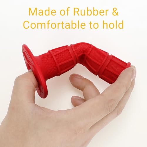 HIAORS 22mm 7/8" Universal Motorcycle Rubber Handlebar Grips Compatible with KLX SDG XR CRF 70cc 50cc PW 80 KLX110 SDG SSR YZF WRF KXF TTR RMZ Motocross Dirt Pit Bike Red Parts - color: Red