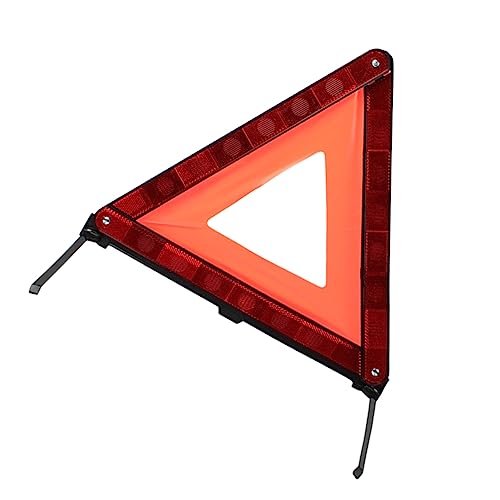 INOOMP 1Pc Roadside Warning Sign Collapsible Emergency Triangle Kit for Vehicle Safety Reflective Red Design for Day and Night Use Easy Setup Material Stable Base