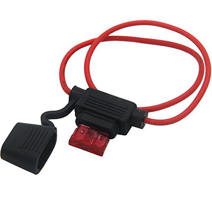 ZOOKOTO Inline Fuse Holder 10A, ATC/ATO 16 AWG Gauge Copper Wire Car Auto Blade Fuse 10amp Waterproof (2 Pack） - size: 10A