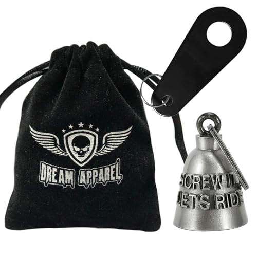 Dream Apparel Motorcycle Bell Guardian Angel Drive Away Gremlin, Biker Bell for Men Women Rider Riding, Good Luck Gift - style: Screw It. Let's Ride