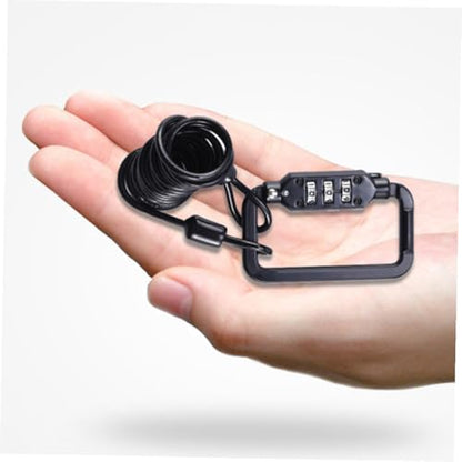 Mikikit Portable Helmet Lock Cable, Security Bike and Motorcycle Tamper-Proof Steel Wire Lock with Combination Code, Lightweight Alloy Spring for Outdoor Cycling and Motorbike Safety