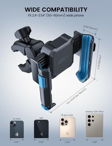 Lamicall Motorcycle Bike Phone Mount - [1s Quick Release] Bike Cell Phone Holder Clip, Bicycle Scooter Handlebar Clamp, Gifts for iPhone 17 16 15 14 Pro Max, Galaxy S25 S24 Ultra, 4.7-7" Phones, Blue - color: Blue