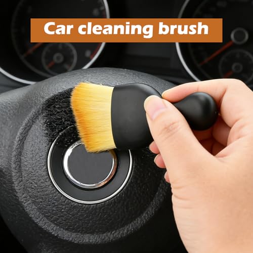 10 Pcs Car Detailing Brush Set, Ultra Soft No Scratch Detail Brushes with Ergonomic Handles, Multi Purpose Auto Cleaning Kit for Vents Dashboard Leather Seats Wheels Tires and Trim