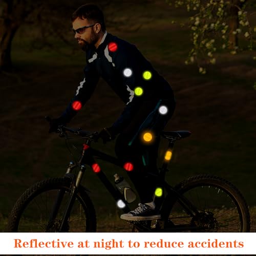 Ymapinc 40Pcs Dot Reflective Tape Sticker Warning Reflector Stickers Safety Night Visibility Waterproof Reflector Sticker for Vehicle, Bicycles, Motorcycles, Clothing