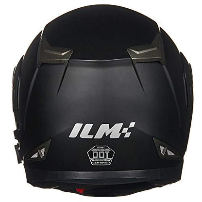 ILM Bluetooth Integrated Modular Flip up Full Face Motorcycle Helmet Sun Shield Mp3 Intercom Model 953/953 PRO - color: Matte Black