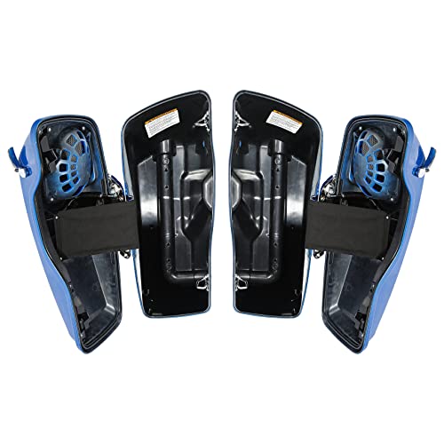 HR3 Electric Blue 4" Stretched Hard Saddlebags w/Speaker Lids Compatible with 2018 Street Glide FLHX (Replace for OEM) - color: Electric Blue