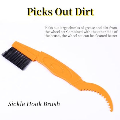 3PCS Motorcycle Chain Brush Motorcycle Chain Cleaning Kit Bike Cleaning Brushes Mountain Bike Cleaning Kit Maintenance Cleaning Brush Sickle Hook Brush Bicycle Chain Wrap Brush Tire Brush Cleaner Tool