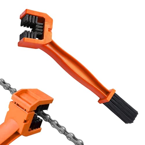 1PCS Bike or Motorcycle Chain Washer, Bicycle Cleaning Chain Double-Ended Brush, Black Durable Motor Chain Gears Cleaning Square Head Brushes, Universal Cleaning Tool (Orange/1PCS) - color: Orange/1PCS