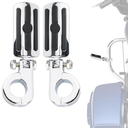 PSLER Motorcycle Highway Pegs-1.25" Motorcycle Highway Crash Bar Foot Pegs Universal for Bike With 1-1/4" Engine Guard Chrome3