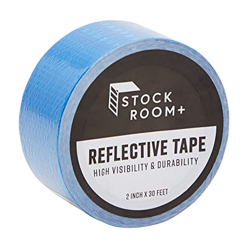 Stockroom Plus Reflective Tape - 2-in x 30-ft, Blue - Waterproof Outdoor Safety Adhesive - Trailer Reflective Tape for Bike & Stairs Marking - color: Blue, size: 9144 mm x 50.8 mm x 0.14 mm