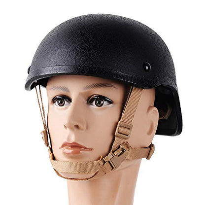 Helmet Chin Strap 4 Points for Tactical Fast/MICH/IBH Kevlar Bump Helmets Helmet Scrim, X-Nape Suspension System with Bolts and Screws Tan