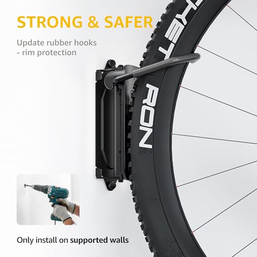 monTEK Swivel Bike Wall Mount – Garage Bike Hanger & Space-Saving Vertical Bike Rack for Garage & Apartment, Sturdy Bike Storage Hook Holds up to 66 lbs, Easy Installation & Scratch-Proof Design - style: 1-Pack