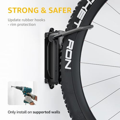 monTEK Swivel Bike Wall Mount – Garage Bike Hanger & Space-Saving Vertical Bike Rack for Garage & Apartment, Sturdy Bike Storage Hook Holds up to 66 lbs, Easy Installation & Scratch-Proof Design - style: 1-Pack