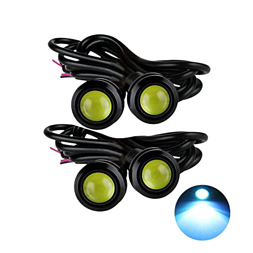 Eagle Eye LED Lights, DIY Ultra Thin 18mm Indicator Marker Daytime Running Tail Fog Backup Lights for Car Motorcycle Truck Boat (BK Shell-Ice Blue, 4PCS) - color: BK Shell-Ice Blue, size: 4PCS