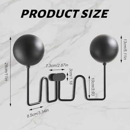 Longzhuo Helmet Wall Mount, 2-Spherical 180° Swivel Motorcycle Helmet Holder Wall Mount, Motorcycle Accessories, for Helmet, Hat, Cap, Sportswear, Racing Suit, Black