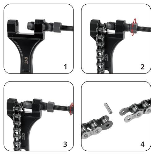 DYC 420 Chain 138 Links Cut-to-Fit w/Master Link & Chain Breaker Tool for Mini Bike, Pit Bike, Dirt Bike, ATV & Go Kart (Coleman, Baja, SSR, TaoTao, Coolster, Apollo, Kazuma, TrailMaster, Massimo) - size: 420-138L