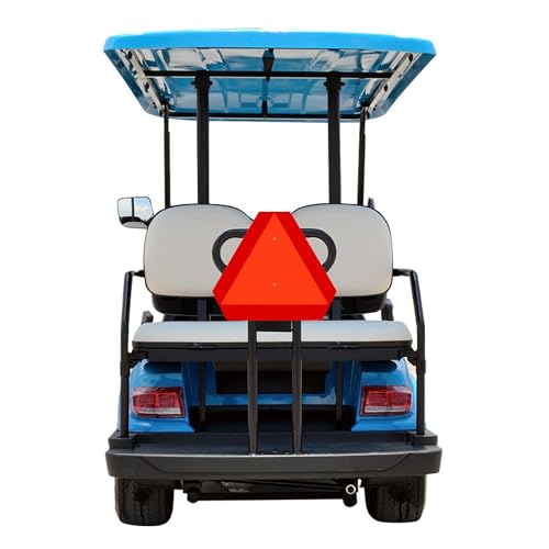 Ignixia Slow Moving Vehicle Sign, Rust free Aluminium Slow Moving Vehicle Triangle signs, 14”x 16” Inches Orange base with Reflective border, SMV Sign for Golf Cart, UTV, safety signs (Aluminum 02Pcs)