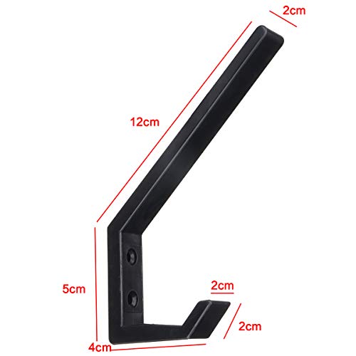 2PCS Helmet Holders Plastic Hanging Hooks Wall Mounted Hangers Hat Glove Bag Shoe Clothes Rack-Black - color: Black