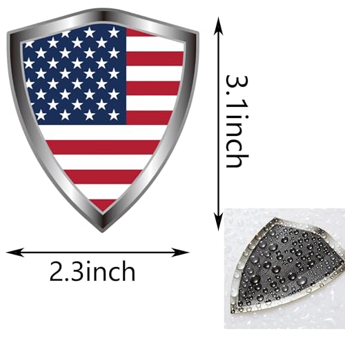 U.S.A Flag Decal Sticker - America Flags Shield Shape Reflective Vinyl Car Stickers - for Car Window Bumper Laptop Waterproof Sticker (5Pcs) - color: U.s.a