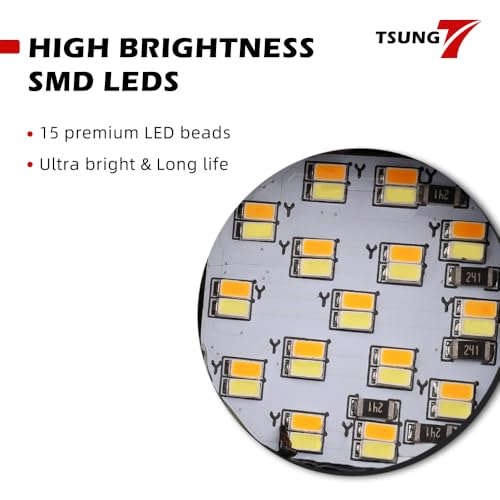 TSUNG 2PCS Motorcycle Bullet LED Front Turn Signal White Amber Light SMD Blinker Small Indicator for Cruiser Chopper Bobber Cafe Racer Street Bike (SMD-Black-White&Amber) - color: SMD-Black-White&Amber