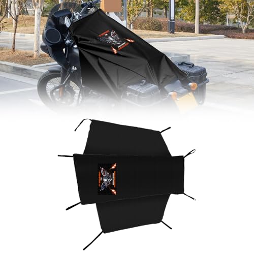 Dream Apparel Motorcycle Seat Cover Sun Shade Waterproof Outdoor Rain Dust Protection Universal Fit Heavy Duty Windproof Motorbike Vehicle Cover with Storage Bag, Black, Size M - color: Black & 2nd Amendment, size: M