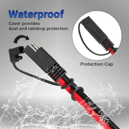 FXC 12AWG SAE to SAE Extension Cable Quick Disconnect SAE Connector with Dust Cap for Automotive RV Motorcycle Solar Panel SAE Plug Battery Charging Cable(6.6FT 12 Gauge) - size: 6.6FT