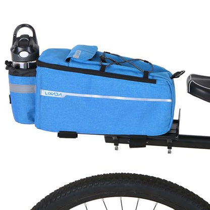 Lixada Bike Panniers Bike Trunk Bag Insulated Bag for Warm/Cool Items, Bicycle Rear Rack Storage Luggage Bicycle Seat Multifunctional Insulated Trunk Cooler Bag Shoulder Bag 11.4 6.3 6.7in - color: Blue