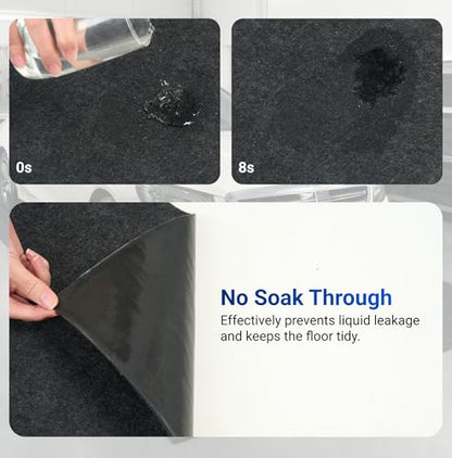 FLEXIMOUNTS 4'11" x 3' Garage Floor Mat Oil Spill Mat, Waterproof Garage Flooring for Cars & SUVs,Absorbent, Slip-Resistant, Quick Dry Carpet Fabric - size: 4'11" x 3' w/ PE Backing