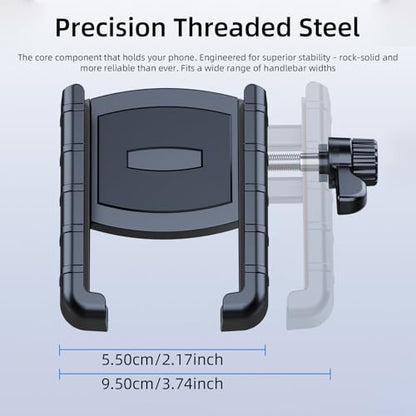 Anti-Vibration Bike Phone Holder,Motorcycle Mount,Lockable & Rotating,Shockproof Motorcycle Phone Mount with Quick Lock,Fit iPhone & All Android Phone for Electric Scooter E-Bike Stroller