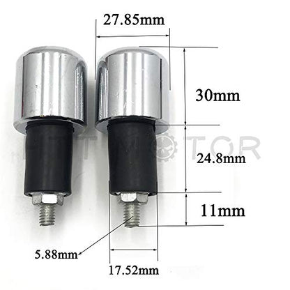 MT220-029- Compatible with Chrome Heavy Weighted Bar Ends 6mm Anti Vibration 22mm Handlebar Slugs