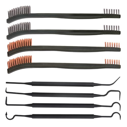 8 Pack Carburetor Cleaning Brushes Kit, Torch Nozzle Tip Cleaner Set, Double-Ended Polishing Brush and Pick Tool Kits for Motorcycle ATV Welder Carb Chainsaw Orifices - style: 4 Polishing Brush & 4 Nylon Pick