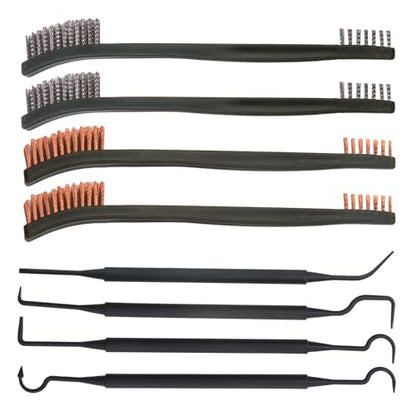 8 Pack Carburetor Cleaning Brushes Kit, Torch Nozzle Tip Cleaner Set, Double-Ended Polishing Brush and Pick Tool Kits for Motorcycle ATV Welder Carb Chainsaw Orifices - style: 4 Polishing Brush & 4 Nylon Pick