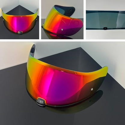 HJ20M Helmet Visor With Anti Fog Film, Motorcycle Helmet Face Shield Windshield Lens For HJC C70 FG-17 FG-ST IS-17 (Revo Rose Red) - color: Revo Rose Red