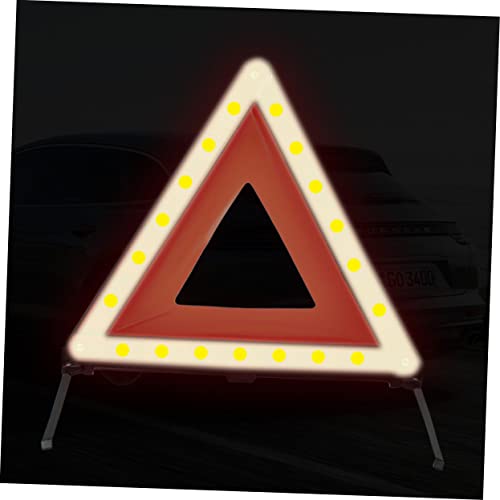 SOLUSTRE 1Pc Reflective Triangle Warning Sign Emergency Roadside Safety Kit for Vehicles Compact Design for Easy Storage Construction for Red Road Sign
