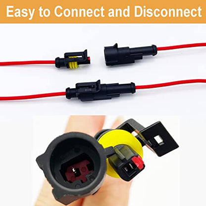 10 Kit 16 AWG 1 Pin Connector Car Waterproof Wire Connectors 1 Pin Automotive Electrical Connectors Quick Disconnect 1 Way Wire Terminal Connector Plug and Heat Shrink Tubing Kit - size: 1pin