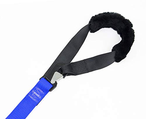 PowerTye 2in x 7ft Premium Trailer Kit with Big Daddy Ratchet Tie-Downs, Secure Hooks, Soft-Tye, & Storage Bag - Made in USA - 1,500 lb. WLL / 4,500 lb. Breaking Strength - Blue (Pair) - color: Blue Strap/Black Soft-Tye