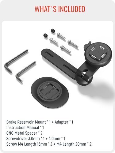 sincetop Motorcycle Brake Reservoir Mount - Series Q [ Quad ] - Brake Pump Cover Scooter/Moto Phone Holder, Quick Release Aluminum Moto Motobike Tank Cell Phone Base Stand - size: SE - Standard, style: [SE] Brake Reservoir Mount - Series Q