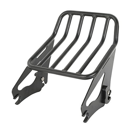 TCT-MOTORPARTS Black Sissy Bar Upright Passenger Backrest w/Pad Docking Hardware Kits Luggage Rack Fit for Harley Touring Models 2014-2025 - color: Black #3(2014-2025)