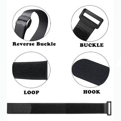 12 Pack (16 x 1 Inch) Reusable Fastening Cable Straps,Adjustable Multi-Purpose Hook and Loop Straps Nylon Cable Ties for Wire Cable Management Home Office Garage Outdoor Organization - size: 16'' x 1'' (Black)