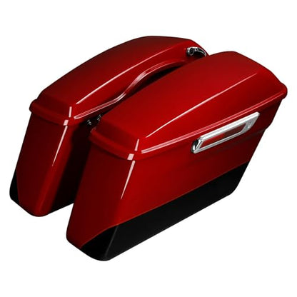 HR3 Billiard Red/Vivid Black Hard Saddlebags Compatible with 2020 Road Glide Limited FLTRK 2021 Ultra Limited FLHTK (Replace for OEM) Fit for 2014-2023 Harley Touring Models - color: Billiard Red / Vivid Black