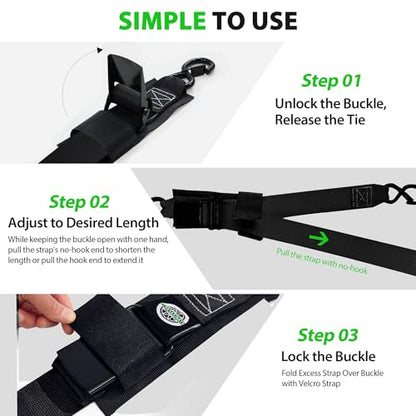 STARLEAPARTS Transom Tie Down Kits (2PK) -2" x 48" Boat Transom Straps - 1,200lb Break Strength Boat Straps for Trailer, Boat or Kayak Secure(Black) - color: Black