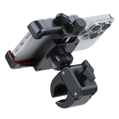 Bicycle Phone Holder Mount, Bike Motorcycle Handlebar Phone Mount Clamp ATV Scooter Phone Clip with One Hand Operation for iPhone Samsung 4.5-7" Smartphone, 360° Rotation