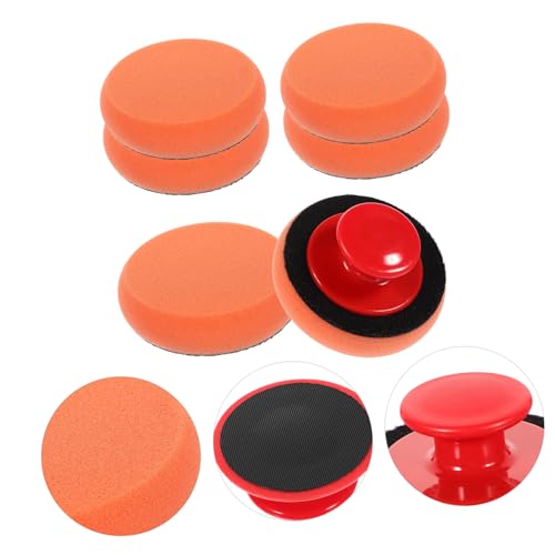 KESYOO Sponge Buffing Pads for Car Polishing Reusable Wax Applicator Pad Set with Sponges Handle for Cars Motorcycles Boats Easy to Use for Optimal Shine